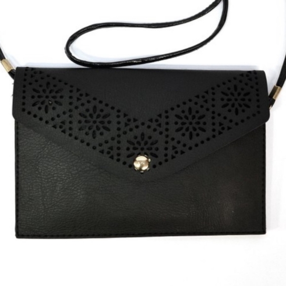 Vegan Leather Eyelet Crossbody Purse - Picture 5 of 8